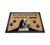 Ganshan Bi Divertido inglés Setter Perro Bienvenido felpudo Todos los huéspedes deben aprobar alfombra de puerta personalizada Decoración del hogar regalo para amantes de los perros 27.5" x 17.7",