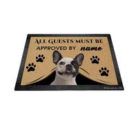 Ganshan Bi Divertido perro Bulldog Francés Bienvenido felpudo todos los huéspedes deben ser aprobados felpudo personalizado felpudo decoración del hogar regalo para amantes de los perros 27.5 "x 17.7