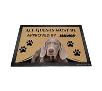 Ganshan Bi Felpudo de bienvenida divertido perro Weimaraner todos los huéspedes deben ser aprobados felpudo personalizado felpudo decoración del hogar regalo para amantes de los perros 27.5 "x 17.7