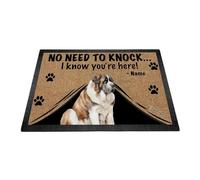 Ganshan Bi Felpudo personalizado con acuarela perro St Bernard bienvenida alfombra del piso sin necesidad de golpear Sé que estás aquí regalo para amante de los perros 23.6" X 15.7"