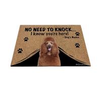 Ganshan Bi Felpudo personalizado con caniche divertido para perros, alfombra de bienvenida, sin necesidad de golpear, sé que estás aquí regalo para amantes de los perros 23.6" x 15.7", estilo 5
