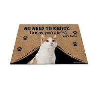 Ganshan Bi Felpudo personalizado con divertido Turco Van Cat Bienvenido Alfombra No hay necesidad de llamar Sé que estás aquí regalo para el amante de los gatos 23.6" X 15.7", estilo 1
