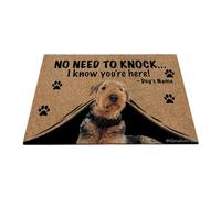 Ganshan Bi Felpudo personalizado con perro divertido Airedale alfombra de bienvenida no hay necesidad de llamar Sé que estás aquí regalo para amantes de los perros 23.6" X 15.7", estilo 3