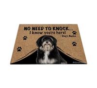 Ganshan Bi Felpudo personalizado con perro divertido Havanezer bienvenida alfombra del piso sin necesidad de llamar Sé que estás aquí regalo para amantes de los perros 27.5" x 17.7", estilo 5