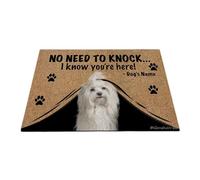 Ganshan Bi Felpudo personalizado con perro divertido Havanezer bienvenida alfombra del piso sin necesidad de llamar Sé que estás aquí regalo para amantes de los perros 23.6" x 15.7", estilo 1