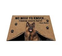 Ganshan Bi Felpudo personalizado con perro divertido Pastor alemán alfombra de bienvenida no hay necesidad de llamar Sé que estás aquí regalo para amantes de los perros 35.4" x 23.6", estilo 4