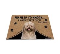 Ganshan Bi Felpudo personalizado con perro divertido Shih Tzu alfombra de bienvenida no hay necesidad de golpear Sé que estás aquí regalo para amantes de los perros 35.4" x 23.6", estilo 5