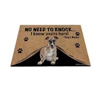 Ganshan Bi Felpudo personalizado con perro divertido Whippet alfombra de bienvenida sin necesidad de llamar Sé que estás aquí regalo para amantes de los perros 27.5" x 17.7", estilo 3