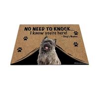 Ganshan Bi Felpudo personalizado divertido perro Cairn Terrier tapete de bienvenida sin necesidad de vencer Sé que estás aquí Regalo para los amantes de los perros 27,5" x 17,7", estilo 2