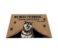 Ganshan Bi Felpudo personalizado divertido perro Shiba Inu tapete de bienvenida No hay necesidad de golpear, sé que estás aquí Regalo para los amantes de los perros 27,5 x 17,7 pulgadas, estilo 3