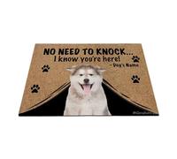 Ganshan Bi felpudo personalizado perro divertido alaskan malamute tapete de bienvenida sin necesidad de vencer Sé que estás aquí regalo para los amantes de los perros 70 cm x 45 cm, estilo 1