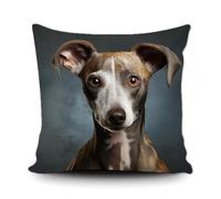 Ganshan Bi Funda de almohada decorativa para perro Whippet perro cachorro animal decoración de arte funda de almohada para sofá cama sofá amante de los perros regalo 45 x 45 cm lona estilo doble cara
