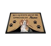 Ganshan Bi Personalizado acuarela beagle bienvenida felpudo todos los huéspedes deben ser aprobados por el perro alfombra regalo para amantes de los perros 27.5" x 17.7"