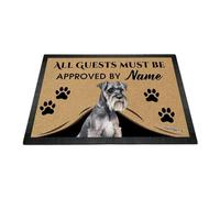 Ganshan Bi Personalizado acuarela estándar schnauzer felpudo de bienvenida todos los huéspedes deben ser aprobados por el perro alfombra regalo para amantes de los perros 27.5" x 17.7"