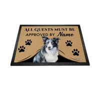 Ganshan Bi Personalizado acuarela frontera collie bienvenida felpudo todos los huéspedes deben ser aprobados por el perro alfombra regalo para amantes de los perros 27.5" x 17.7"