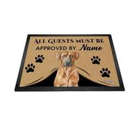 Ganshan Bi Personalizado acuarela Rhodesian Ridgeback felpudo Bienvenido Todos los huéspedes deben ser aprobados por el perro alfombra regalo para amantes de los perros 23.6" X 15.7"
