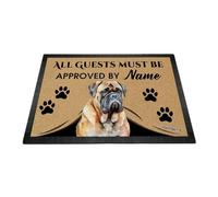 Ganshan Bi Personalizado acuarela toro Mastín Bienvenido felpudo Todos los huéspedes deben ser aprobados por el perro alfombra regalo para amantes de los perros 27.5" x 17.7"