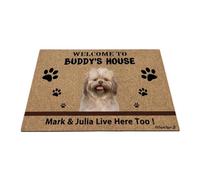 Ganshan Bi Personalizado Shih Tzu cachorro bienvenida alfombra linda mascota patas felpudo Bienvenido a Dog's House Regalo para amantes de los perros 27.5"x17.7"