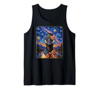 Ganso con Gafas de Bandera de Estados Unidos Arte Americano Camiseta sin Mangas