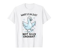 Ganso de Navidad congelado frío Invierno no lo Suficientemente Tonto Divertido Camiseta gráfica económica, Hombre, Blanco, S