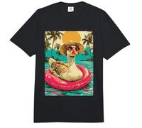 Ganso de Verano con Gafas de Sol Fiesta de Animales Tropicales en Comfort Colors Adult Heavyweight T-Shirt