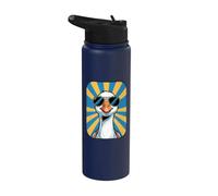 Ganso divertido con gafas de sol Chistes de animales Gansos tontos Stainless Steel Insulated Water Bottle