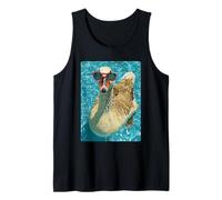 Ganso Divertido con Gafas de Sol Cool Summer Animal Natación Camiseta sin Mangas