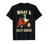 Ganso Divertido Conducción Un Tractor Alimentación Patos Granja Camiseta