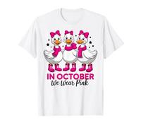 Ganso Divertido en Octubre llevamos Conciencia sobre el cáncer de Mama Rosa Camiseta