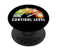 Ganso Divertido Nivel de Cortisol Meme Bajo Alto Estrés PopSockets PopGrip Adhesivo