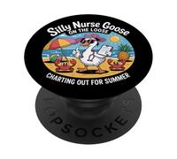 Ganso enfermera tonto en carta suelta fuera del verano PopSockets PopGrip Adhesivo