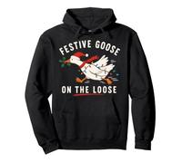 Ganso Festivo de Ganso de Navidad en la Navidad Suelta Sudadera con Capucha
