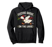 Ganso Festivo de Ganso de Navidad en la Navidad Suelta Sudadera con Capucha
