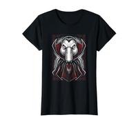Ganso Halloween Drácula Vampiro Camiseta gráfica económica, Mujer, Negro, M