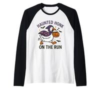 Ganso Haunted Honk On The Run Divertido Halloween Niños Camiseta Manga Raglan