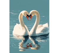 Ganso Pintar por Numeros Adultos Corazón Pintar por Numeros Kits para Principiantes, Manualidades Adultos con Pinceles y Pinturas Acrilicos para Decoración de Paredes del Hogar 50X70CM, Model 988