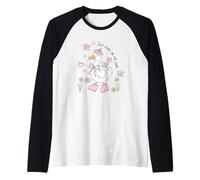 Ganso tonto en la ilustración linda suelta Camiseta Manga Raglan