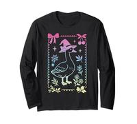 Ganso Tonto Sombrero de Bruja Lazo Coqueto Brujas Pastel Manga Larga