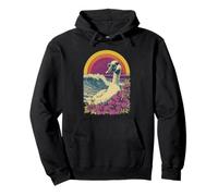 Ganso Vintage con Flores de Hibisco Floral Atardecer de Verano de los años 90 Sudadera con Capucha