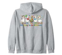 Gansos de Conciencia sobre el Autismo Está Bien ser Diferente Sudadera con Capucha