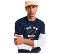 GANT Graphic SS T-Shirt Camiseta, Azul Noche, L Hombres