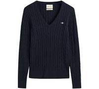 GANT 4800101-433-s Cable de algodón elástico con Cuello en V, Noche Azul, S para Mujer