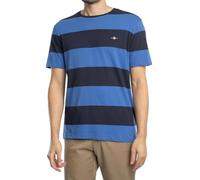 GANT Bar Stripe SS T-Shirt Camiseta, Color Azul, L Hombres