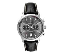GANT Bergamo G196001 Reloj de Cuarzo para Hombre, 42 mm, Acero Inoxidable, Color Plata, Piel, Negro, Esfera Gris Sunray 10 ATM