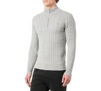 GANT Cable de algodón con Media Cremallera, Gris, XXL