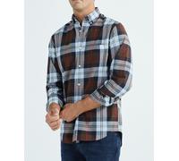Gant Camisa de hombre de corte regular de cuadros. Marrón S