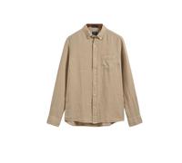GANT Camisa de lino teñido de ajuste regular para hombre 3230102-270, Beige, Small