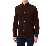GANT Camisa de Pana Normal para Hombre, Color Azul, marrón, M