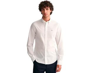 GANT Camisa de Popelina Ajustada con Dobladillo SCHMALE Passform, Blanco, M