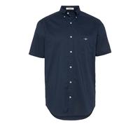 GANT Hombre Camisa Regular De Popelina Manga Corta, Marine, XL